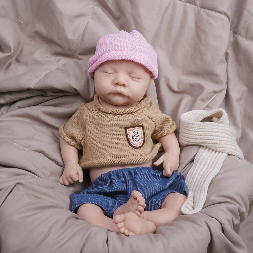 Muñeca de reencarnación de niño de silicona de 17,72 pulgadas con tacto suave y muñeca de diseño realista, juguete para regalo 🎁