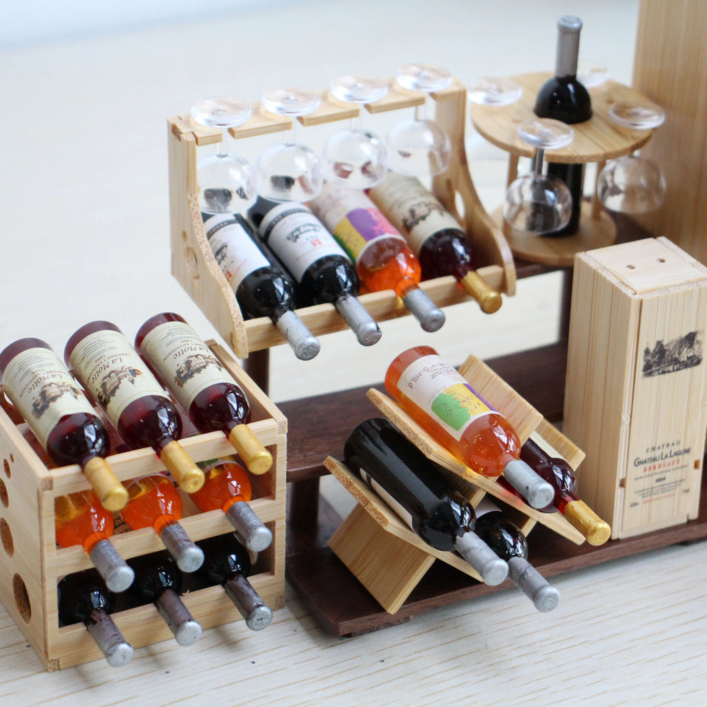 Estante clásico para copas de vino tinto, casa de muñecas en miniatura a escala 1:6, accesorios para muñecas Blyth BJD, juguete