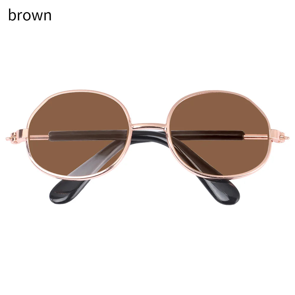 Gafas de sol en miniatura para muñeca Blythe, anteojos con montura de Metal, accesorios para muñecas Blythe, accesorio para gafas de felpa, 8,5 cm