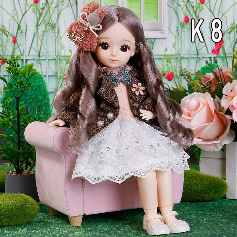 Muñecas Bjd de 30cm, conjunto completo de princesa, Anime Bjd 1/6 con ropa, 23 articulaciones, cuerpo móvil, ojos 3D, vestido para niñas, regalos de cumpleaños, Juguetes