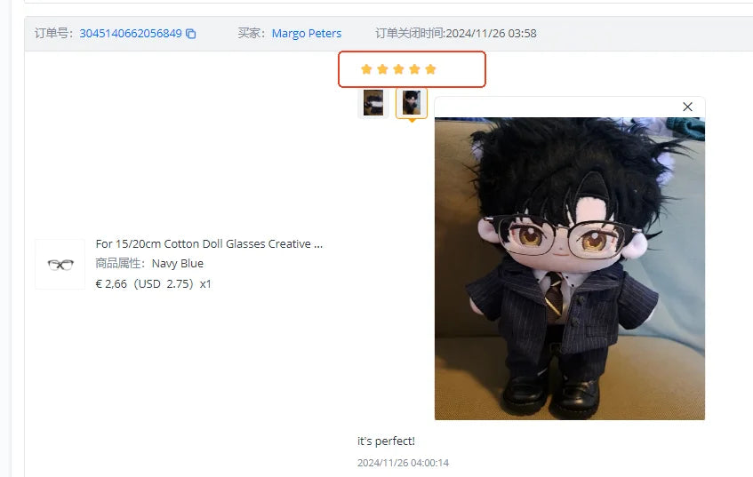 Gafas de algodón para muñeca, accesorios creativos de Metal de felpa, accesorios para fotos, 6,5 cm, 8,5 cm, 15/20cm