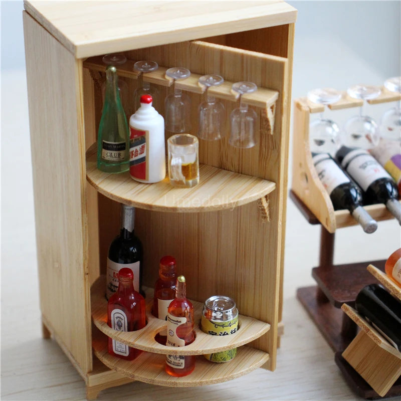 Estante clásico para copas de vino tinto, casa de muñecas en miniatura a escala 1:6, accesorios para muñecas Blyth BJD, juguete