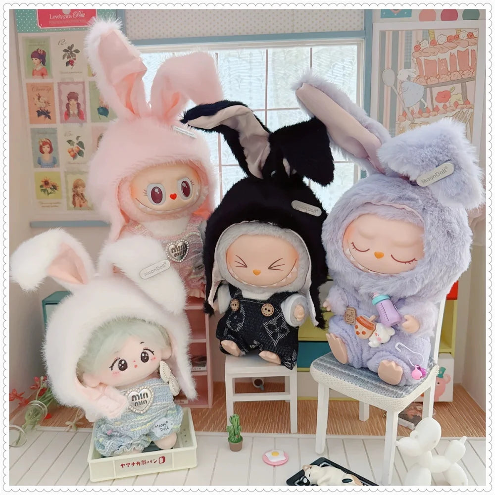 Bonita muñeca de algodón con orejas de conejo, sombrero para muñeca con cuerpo de estrella de 10/15/17cm, sombrero de felpa, accesorios de vestir, juguete DIY