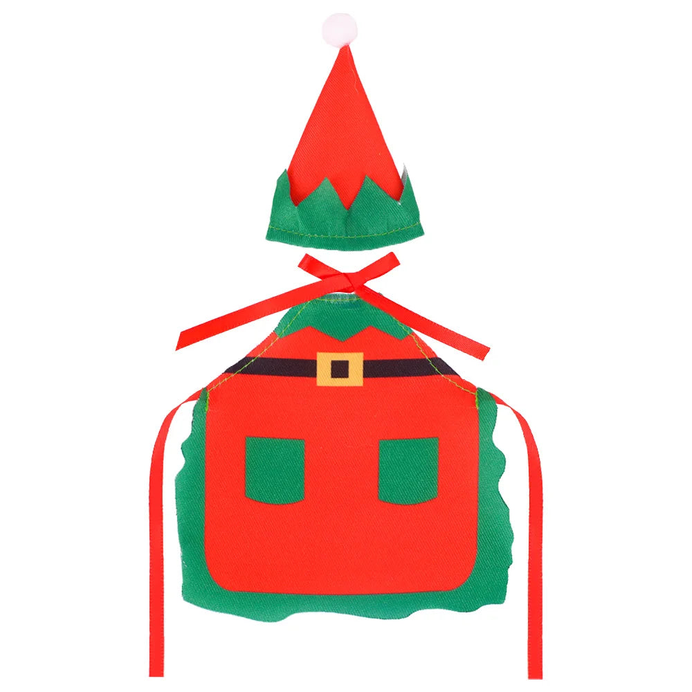 Delantal con estampado de muñeca Pop, sombrero de Chef, estilo de patrón navideño para muñecas Bjd 1/6 y accesorios para muñecas navideñas de espíritu de 30Cm, juguetes para niñas