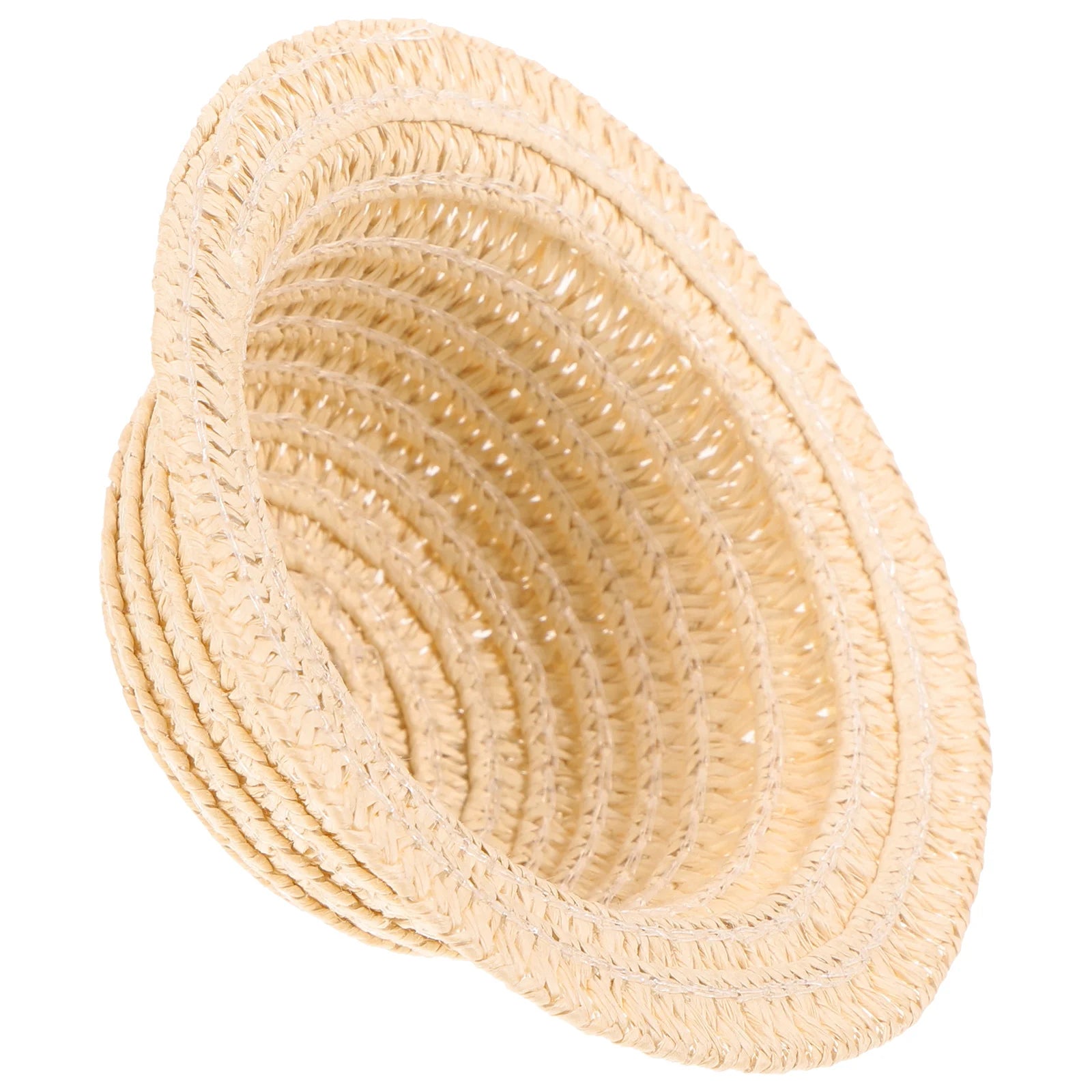 Accesorio decorativo de paja en miniatura, sombrero tejido artesanal para muñecas, Mini sombrero tejido amarillo, accesorio para fotografía, juguete artesanal, regalo para niños