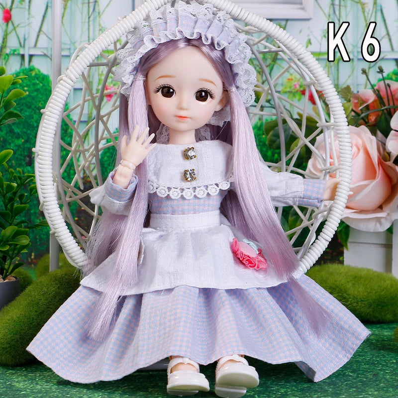 Muñecas Bjd de 30cm, conjunto completo de princesa, Anime Bjd 1/6 con ropa, 23 articulaciones, cuerpo móvil, ojos 3D, vestido para niñas, regalos de cumpleaños, Juguetes