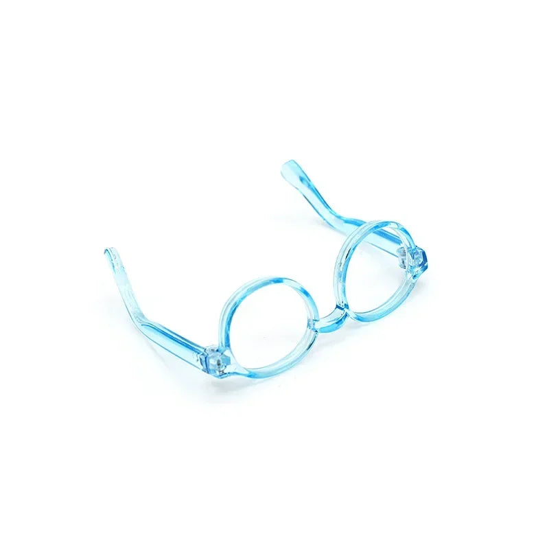 Gafas para muñecas Labubu de 17cm, gafas para muñecas de 6,5 cm de longitud, lentes transparentes, montura redonda, gafas, accesorios de ropa para muñecas