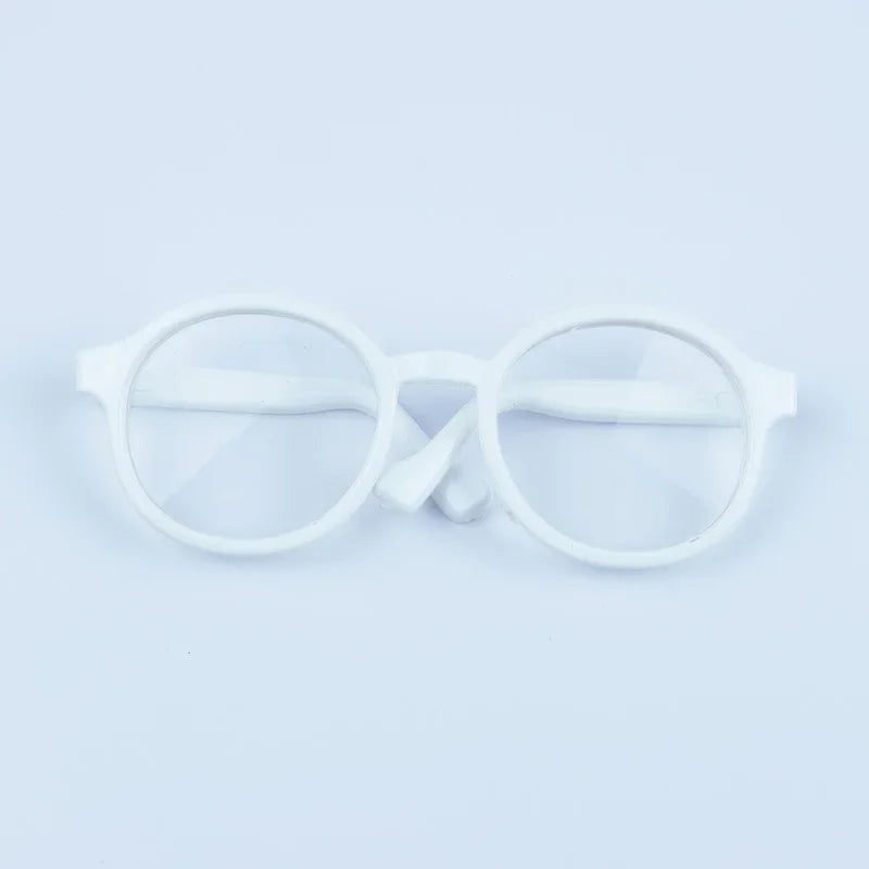 Gafas para muñecas Labubu de 17cm, gafas para muñecas de 6,5 cm de longitud, lentes transparentes, montura redonda, gafas, accesorios de ropa para muñecas
