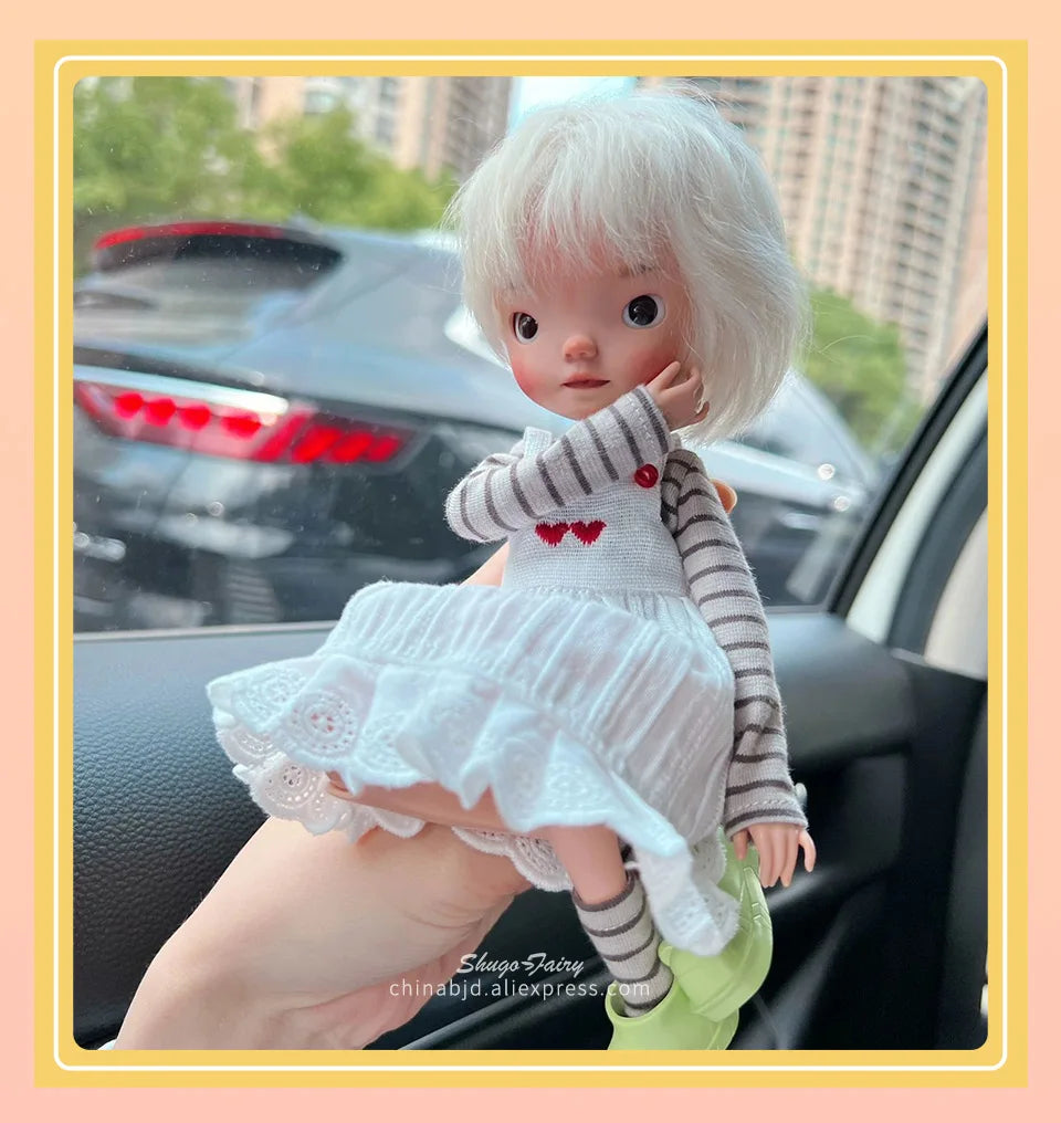 Shuga Fairy Miao 2 1/6 muñeca Bjd cabeza grande y extremidades pequeñas imagen de dibujos animados muñeca articulada móvil de resina