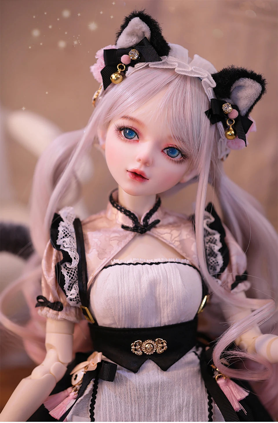 1/3 muñeca BJD disfraz de gato maquillaje de diseñador cara de bebé buena masa corporal articulaciones femeninas muñeca de cuerpo móvil maquillaje DIY 60cm juguete gifi