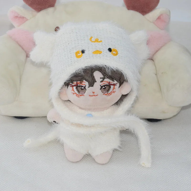 Accesorio de ropa para muñeca de algodón de 10cm, Mini Labubu, ropa de vestir, conjunto de sombrero de Animal bonito, Kits de juguetes de Navidad, regalos