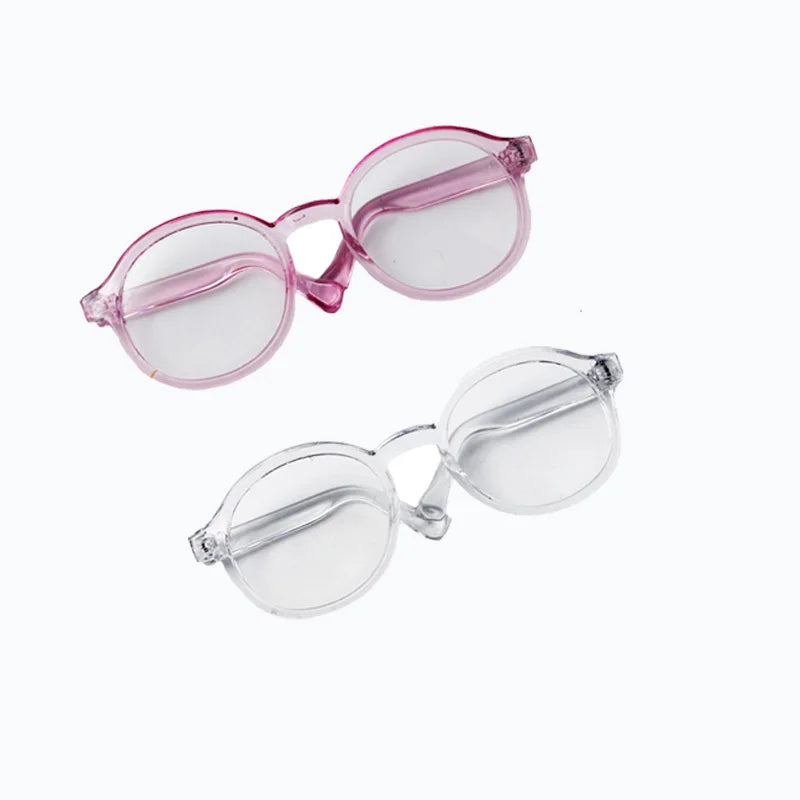 Accesorio de gafas de muñeca de 6,5 cm/9 cm para muñeca BDJ Labubu MSD SD gafas de sol de muñeca EXO de felpa 2 unids/lote