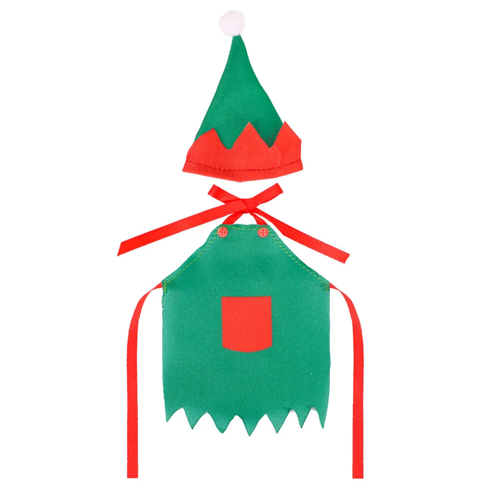 Delantal con estampado de muñeca Pop, sombrero de Chef, estilo de patrón navideño para muñecas Bjd 1/6 y accesorios para muñecas navideñas de espíritu de 30Cm, juguetes para niñas