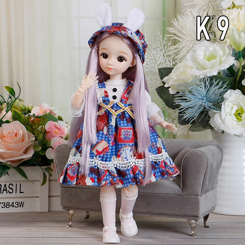 Muñecas Bjd de 30cm, conjunto completo de princesa, Anime Bjd 1/6 con ropa, 23 articulaciones, cuerpo móvil, ojos 3D, vestido para niñas, regalos de cumpleaños, Juguetes