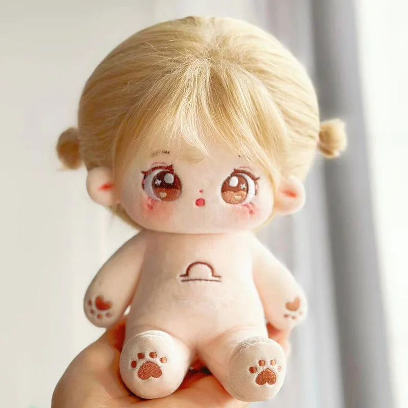 Muñeco de peluche de algodón Kawaii de 20cm, figura de superestrella rellena de ídolo, muñeco de doce constelaciones que puede cambiar ropa, regalo