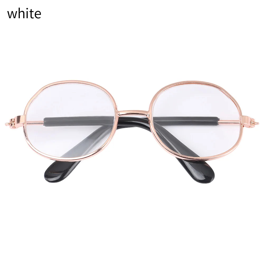 Gafas de sol en miniatura para muñeca Blythe, anteojos con montura de Metal, accesorios para muñecas Blythe, accesorio para gafas de felpa, 8,5 cm