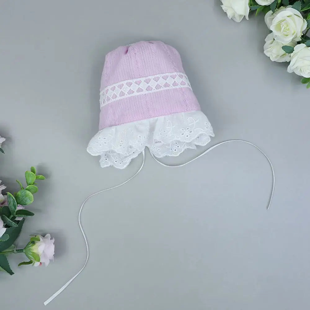 Sombrero de muñeca de 20CM, bonito sombrero en miniatura de princesa de encaje, gorro de dormir, gorro suave para muñecas Idol, accesorios, accesorios de fotografía, juguetes para niños