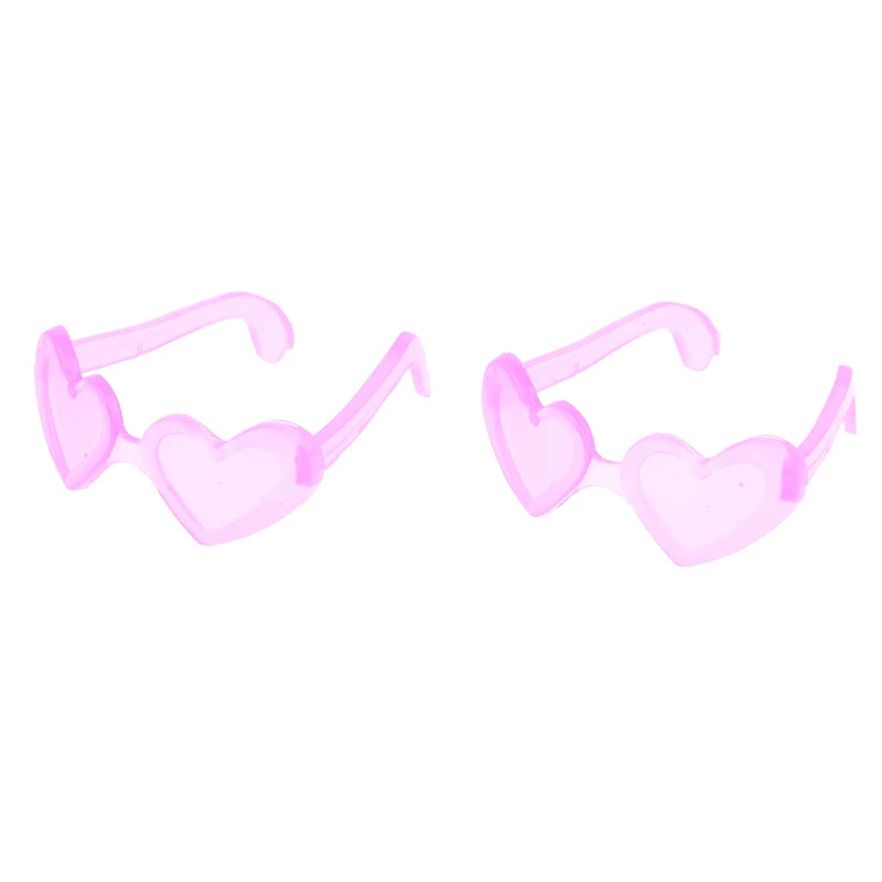 10 Uds. Accesorios para muñecas, Mini gafas de plástico con forma de corazón para muñecas 1/6, casa de muñecas, juguete para niños, gafas de fiesta