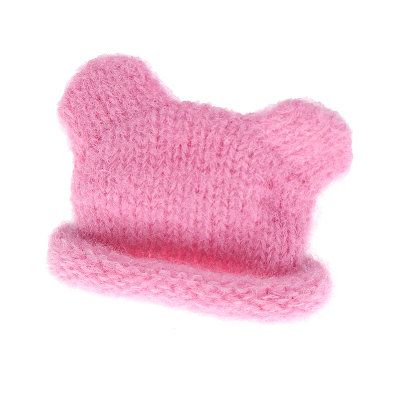 Mini sombrero de punto colorido para niños, sombreros hechos a mano de simulación, accesorios de vestir, juguete de simulación, 1 piezas, 1/12
