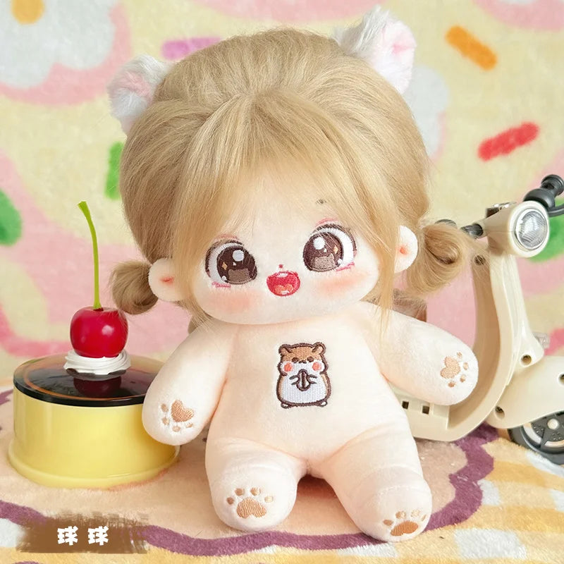 Muñeco de peluche de algodón Kawaii de 20cm, figura de superestrella rellena de ídolo, muñeco de doce constelaciones que puede cambiar ropa, regalo