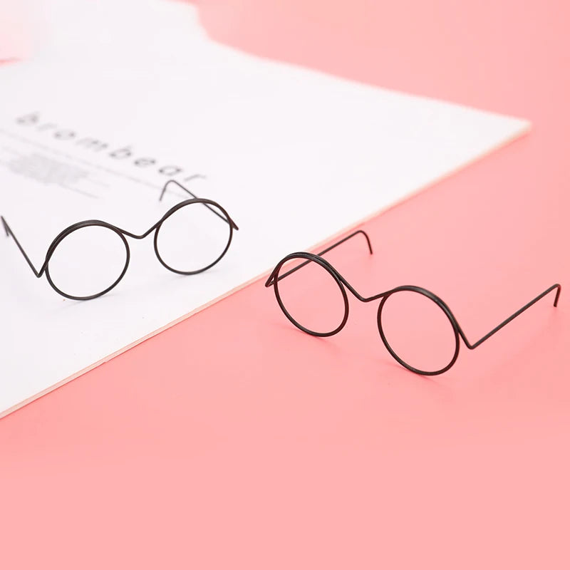 Muñecas con montura de gafas redondas, anteojos sin lente Retro, Mini gafas de juguete, accesorios de vestir para muñecas