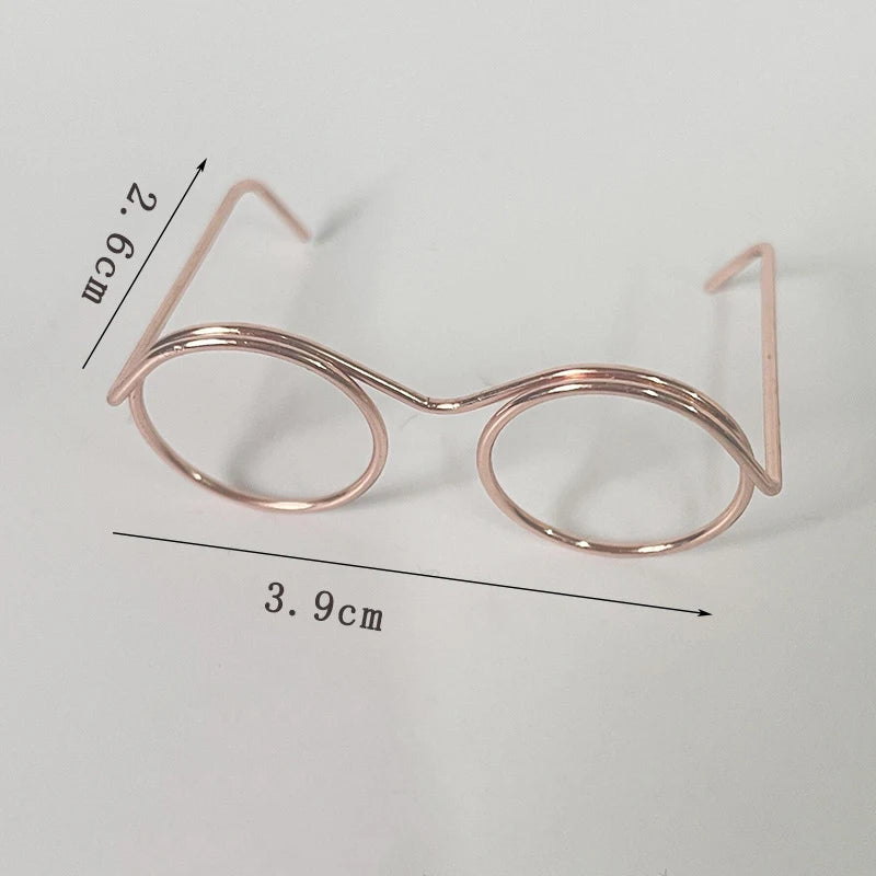 5 uds. De bonitas gafas redondas para muñecas, montura para Bjd, gafas de juguete de peluche a la moda, accesorios DIY, juguetes de vestir para niñas