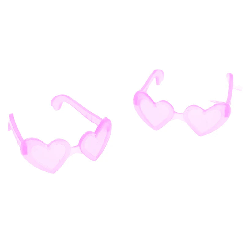 10 Uds. Accesorios para muñecas, Mini gafas de plástico con forma de corazón para muñecas 1/6, casa de muñecas, juguete para niños, gafas de fiesta