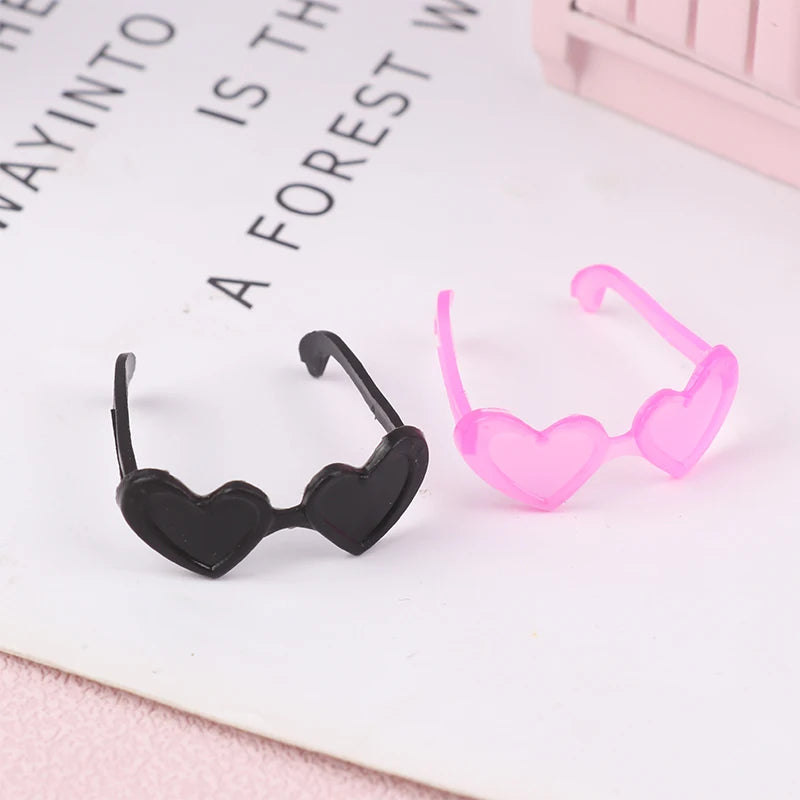 20 piezas Mini gafas de plástico con montura redonda, gafas para muñecas altas, juguete para niños, Mini gafas, accesorios aleatorios para muñecas