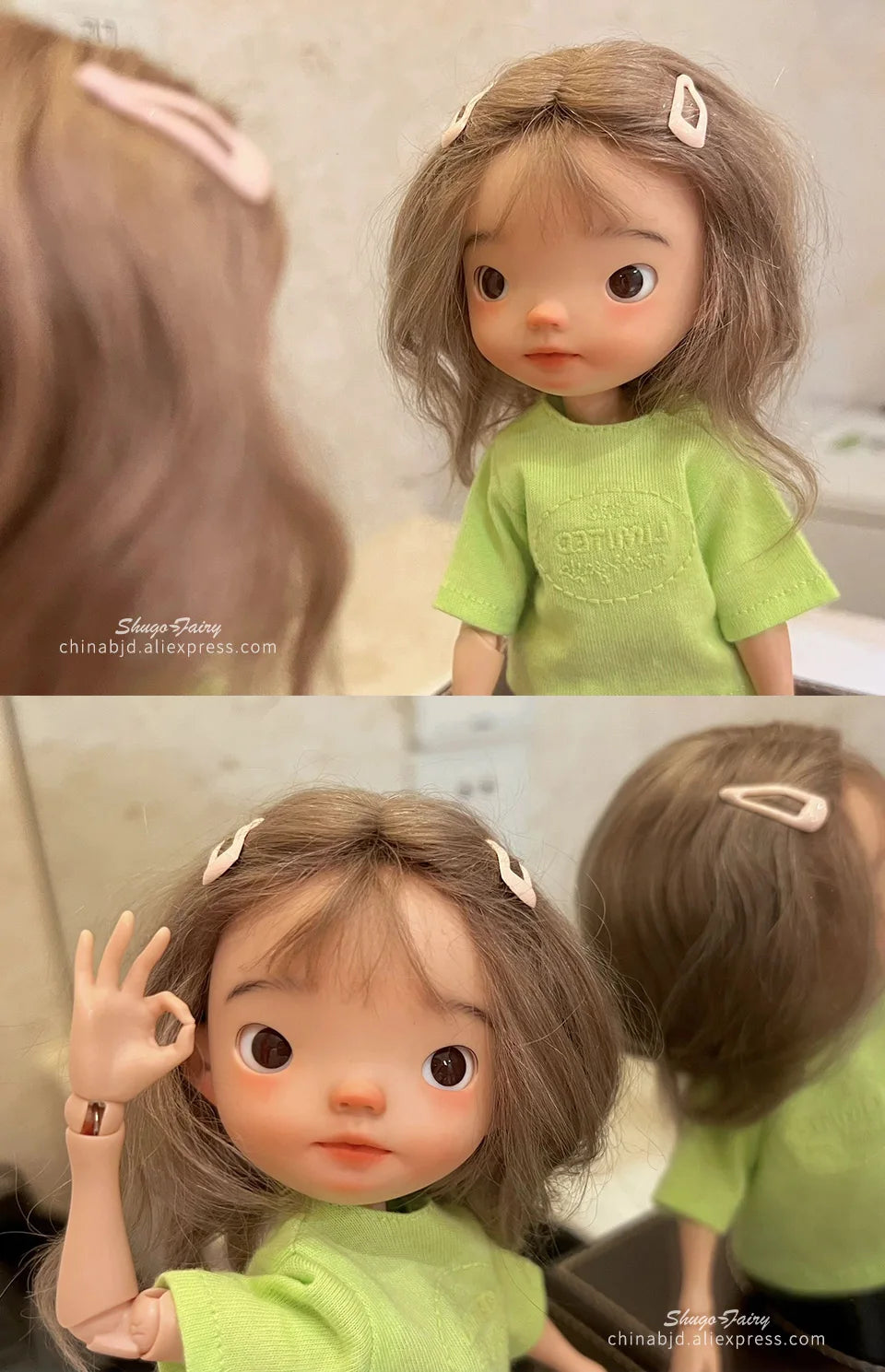 Shuga Fairy Miao 2 1/6 muñeca Bjd cabeza grande y extremidades pequeñas imagen de dibujos animados muñeca articulada móvil de resina