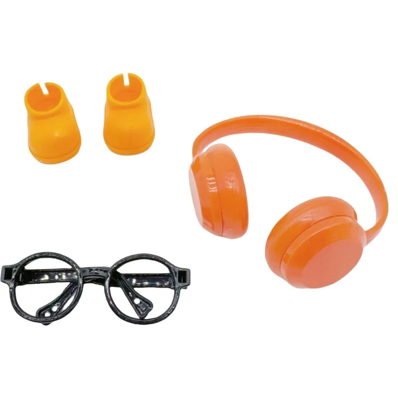 Accesorios DIY para zapatos labubu V1 V2 sin lentes, gafas, elegante juego de auriculares de plástico, decoración de muñecos de peluche, regalo de cumpleaños