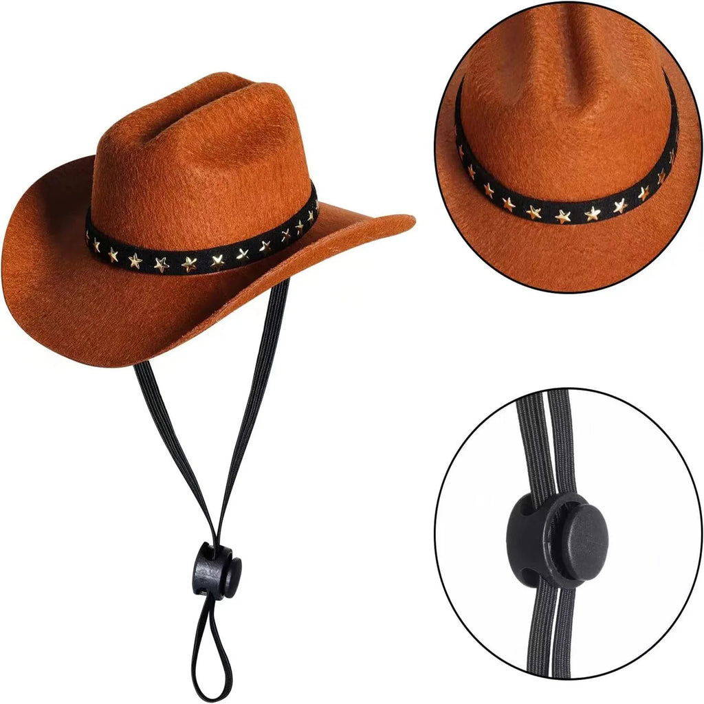 Nuevo Mini sombrero decorativo para muñeca, accesorios bonitos de algodón para muñecas, fiesta de vaquero, vestido occidental, decoraciones para mascotas DIY para muñecas de fiesta