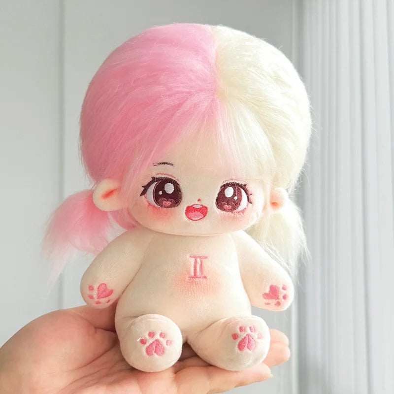 Muñeco de peluche de algodón Kawaii de 20cm, figura de superestrella rellena de ídolo, muñeco de doce constelaciones que puede cambiar ropa, regalo