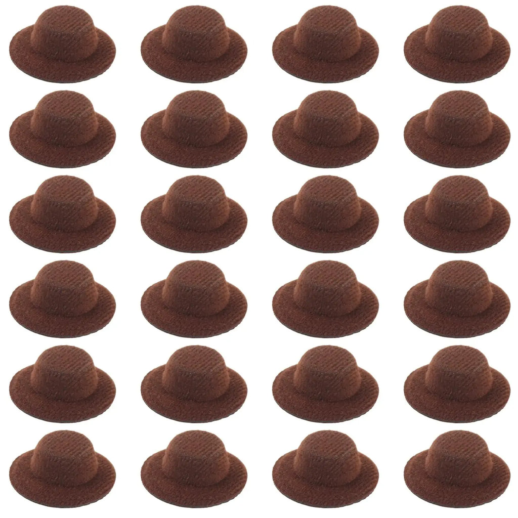 6/12/24 Uds Mini sombrero de copa pequeños sombreros formales en miniatura fieltro para manualidades accesorios para muñecas adornos para fiesta de Navidad 1,6"