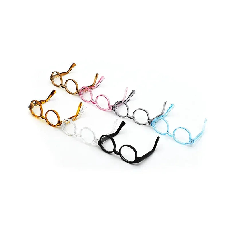 Gafas para muñecas Labubu de 17cm, gafas para muñecas de 6,5 cm de longitud, lentes transparentes, montura redonda, gafas, accesorios de ropa para muñecas