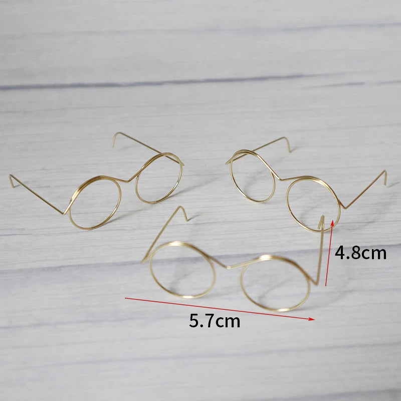 5 uds. De bonitas gafas redondas para muñecas, montura para Bjd, gafas de juguete de peluche a la moda, accesorios DIY, juguetes de vestir para niñas
