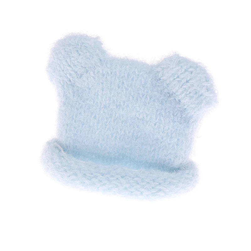 Mini sombrero de punto colorido para niños, sombreros hechos a mano de simulación, accesorios de vestir, juguete de simulación, 1 piezas, 1/12
