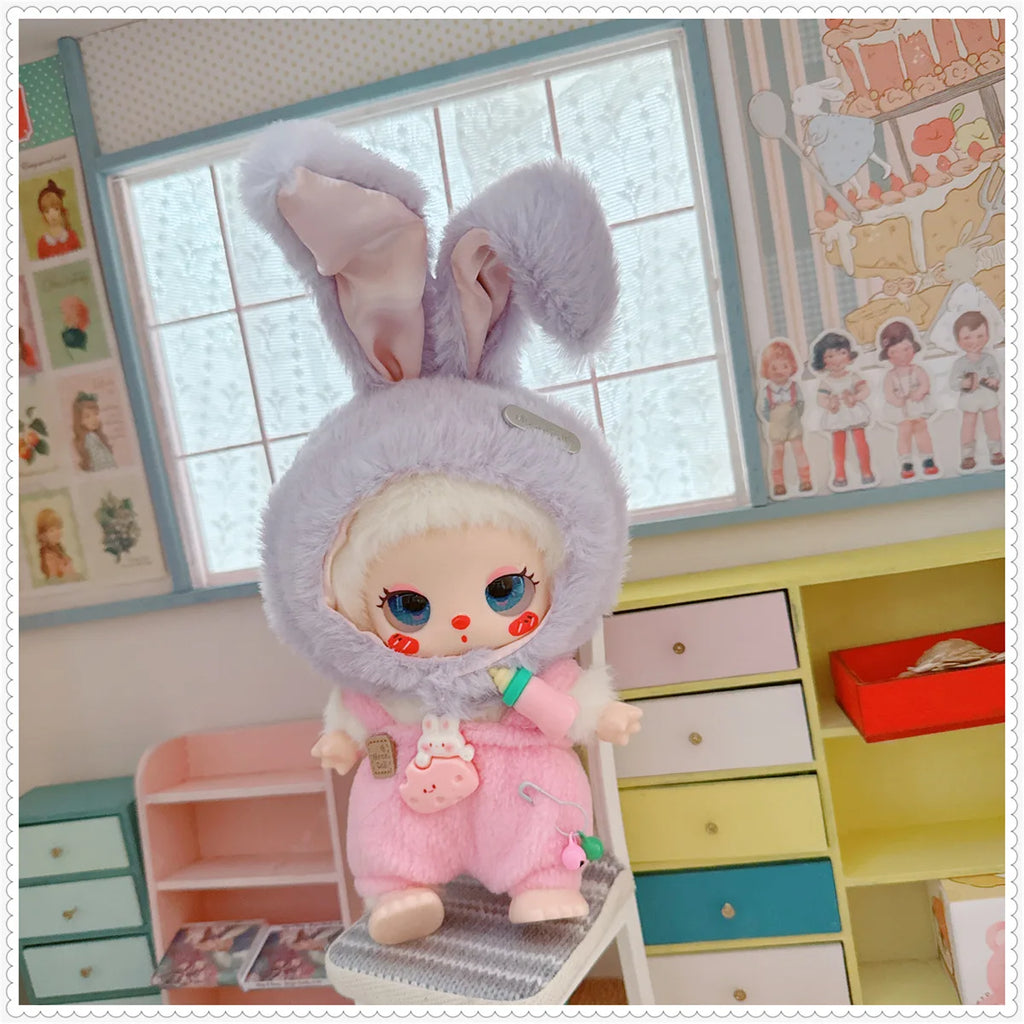 Bonita muñeca de algodón con orejas de conejo, sombrero para muñeca con cuerpo de estrella de 10/15/17cm, sombrero de felpa, accesorios de vestir, juguete DIY