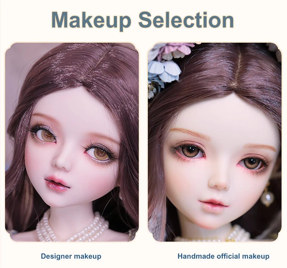 Muñeca BJD 1/3 de maquillaje de diseñador, muñeca articulada de 60 CM para niñas, regalo, conjunto completo de muñeca de cuerpo con ropa de moda, zapatos, peluca de juguete