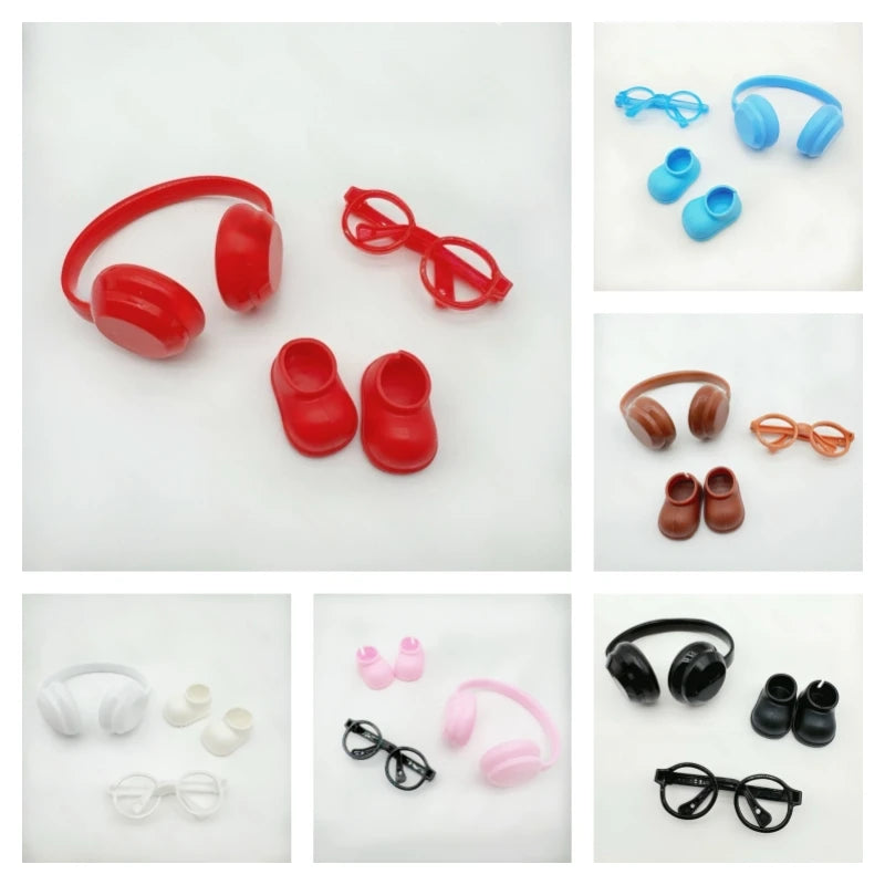 Adecuado para muñeca Labubu, accesorios de ropa, Mini gafas, zapatos, auriculares V1 V2 V3, accesorios DIY, juguetes para niños, regalos