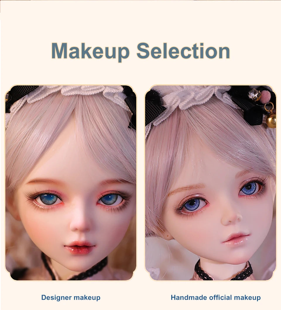 1/3 muñeca BJD disfraz de gato maquillaje de diseñador cara de bebé buena masa corporal articulaciones femeninas muñeca de cuerpo móvil maquillaje DIY 60cm juguete gifi