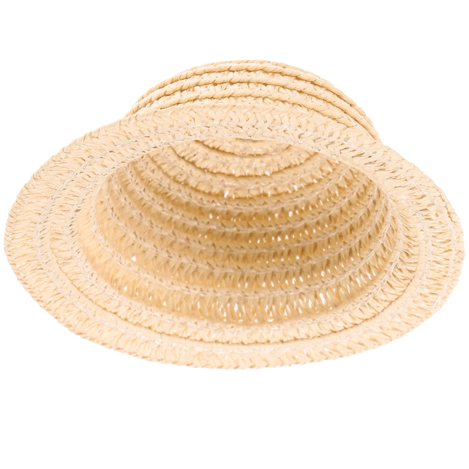 Accesorio decorativo de paja en miniatura, sombrero tejido artesanal para muñecas, Mini sombrero tejido amarillo, accesorio para fotografía, juguete artesanal, regalo para niños