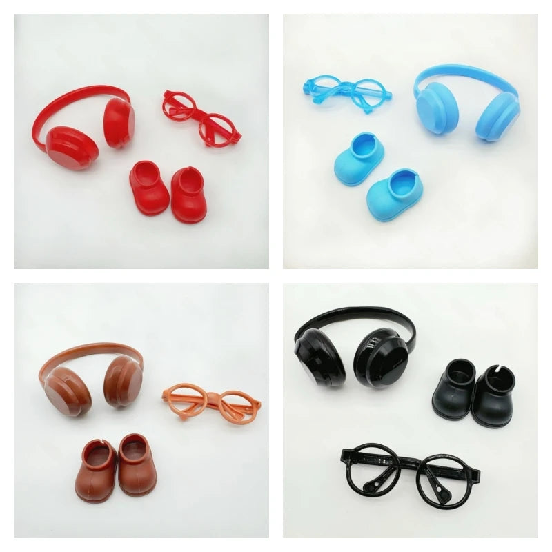 Adecuado para muñeca Labubu, accesorios de ropa, Mini gafas, zapatos, auriculares V1 V2 V3, accesorios DIY, juguetes para niños, regalos