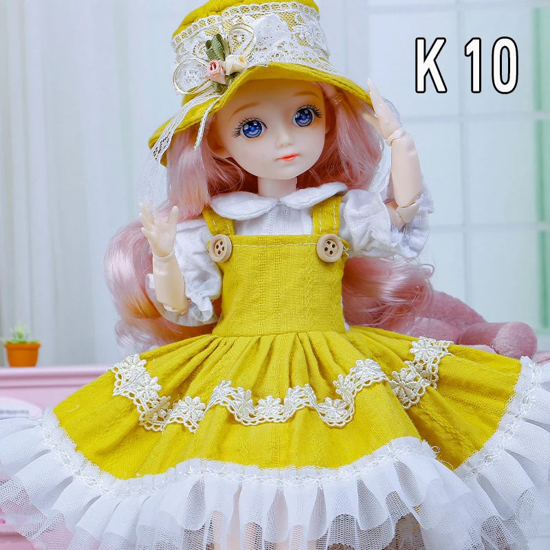 Muñecas Bjd de 30cm, conjunto completo de princesa, Anime Bjd 1/6 con ropa, 23 articulaciones, cuerpo móvil, ojos 3D, vestido para niñas, regalos de cumpleaños, Juguetes