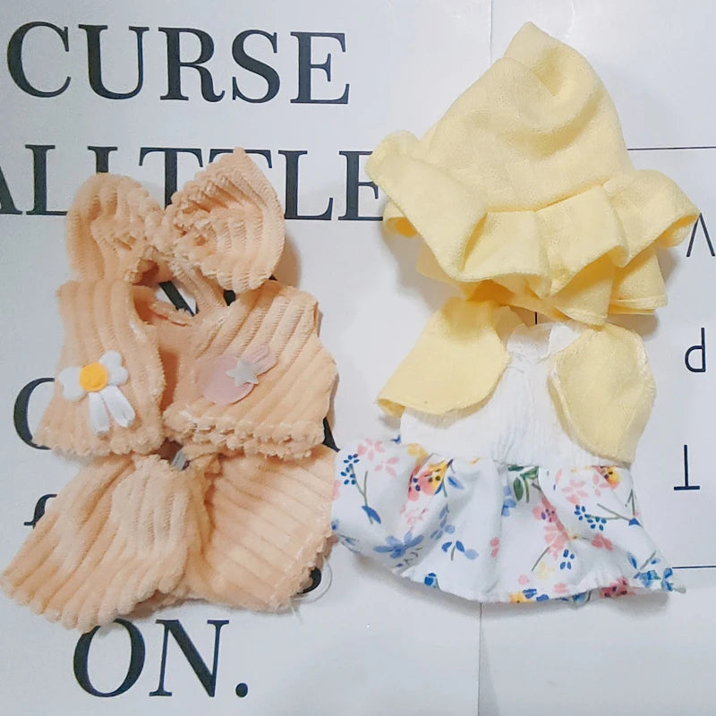 Accesorios de ropa para muñecas, falda/sombrero/pantalones con tirantes Labubu de 17cm, conjunto de pijama, vestido de juguete para muñecas, 1 Juego