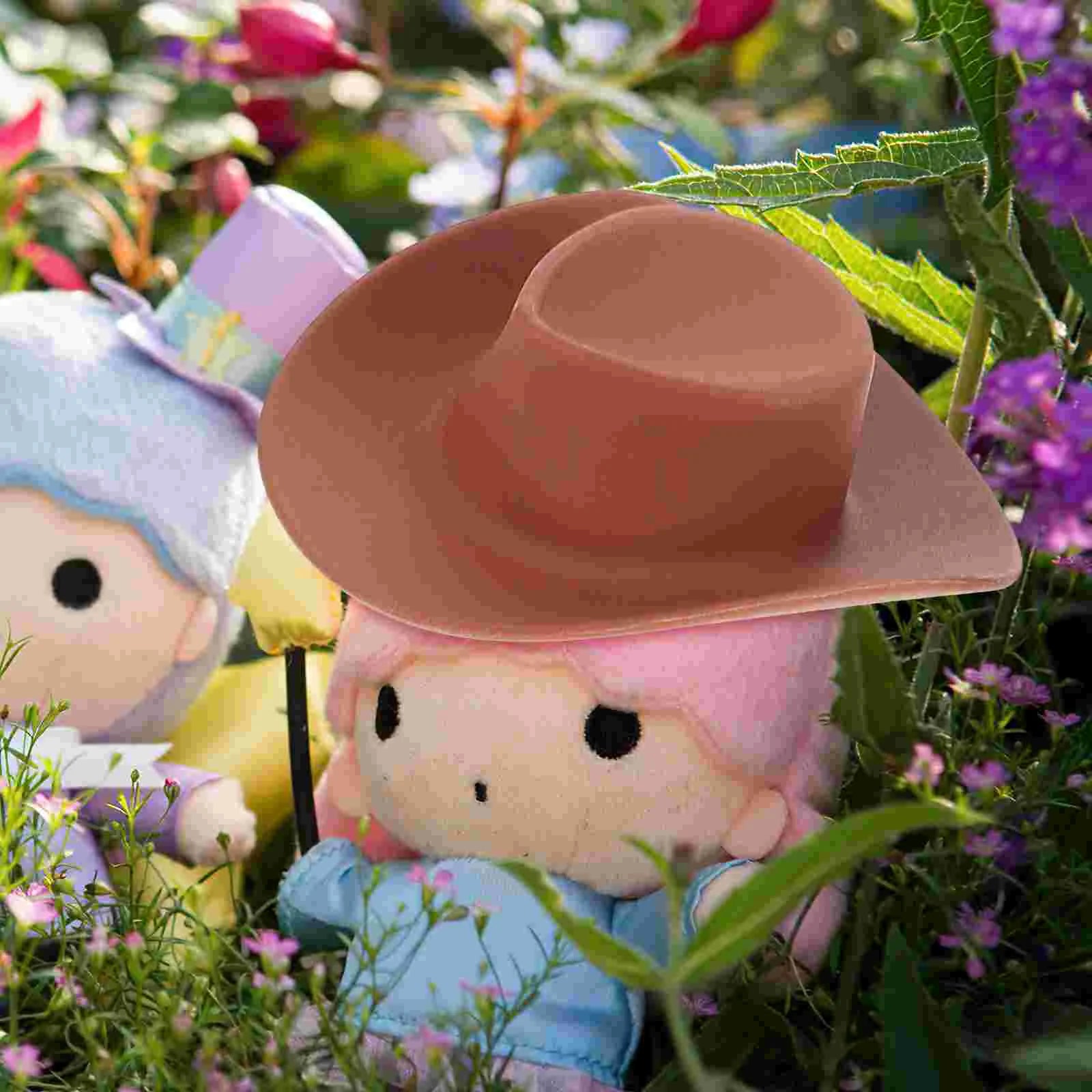 20 piezas sombrero de vaquero blanco juguetes para niñas Mini sombreros para mascotas en miniatura decoración de plástico pequeña señorita