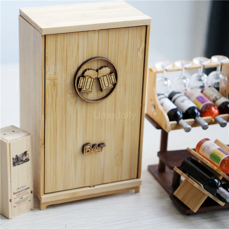 Estante clásico para copas de vino tinto, casa de muñecas en miniatura a escala 1:6, accesorios para muñecas Blyth BJD, juguete