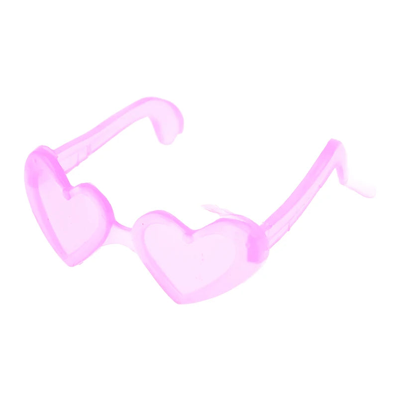 10 Uds. Accesorios para muñecas, Mini gafas de plástico con forma de corazón para muñecas 1/6, casa de muñecas, juguete para niños, gafas de fiesta