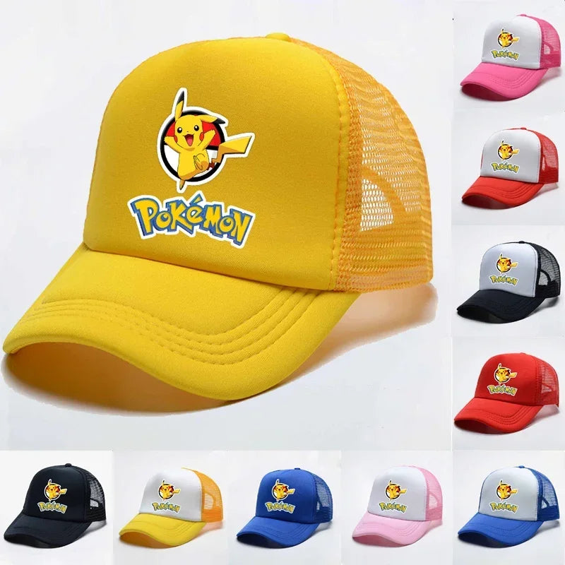 Gorras de béisbol de Pokémon Pikachu para niños, sombrero de malla de verano, deportes al aire libre, gorras de béisbol, regalo de fiesta, juguete, nuevo Anime