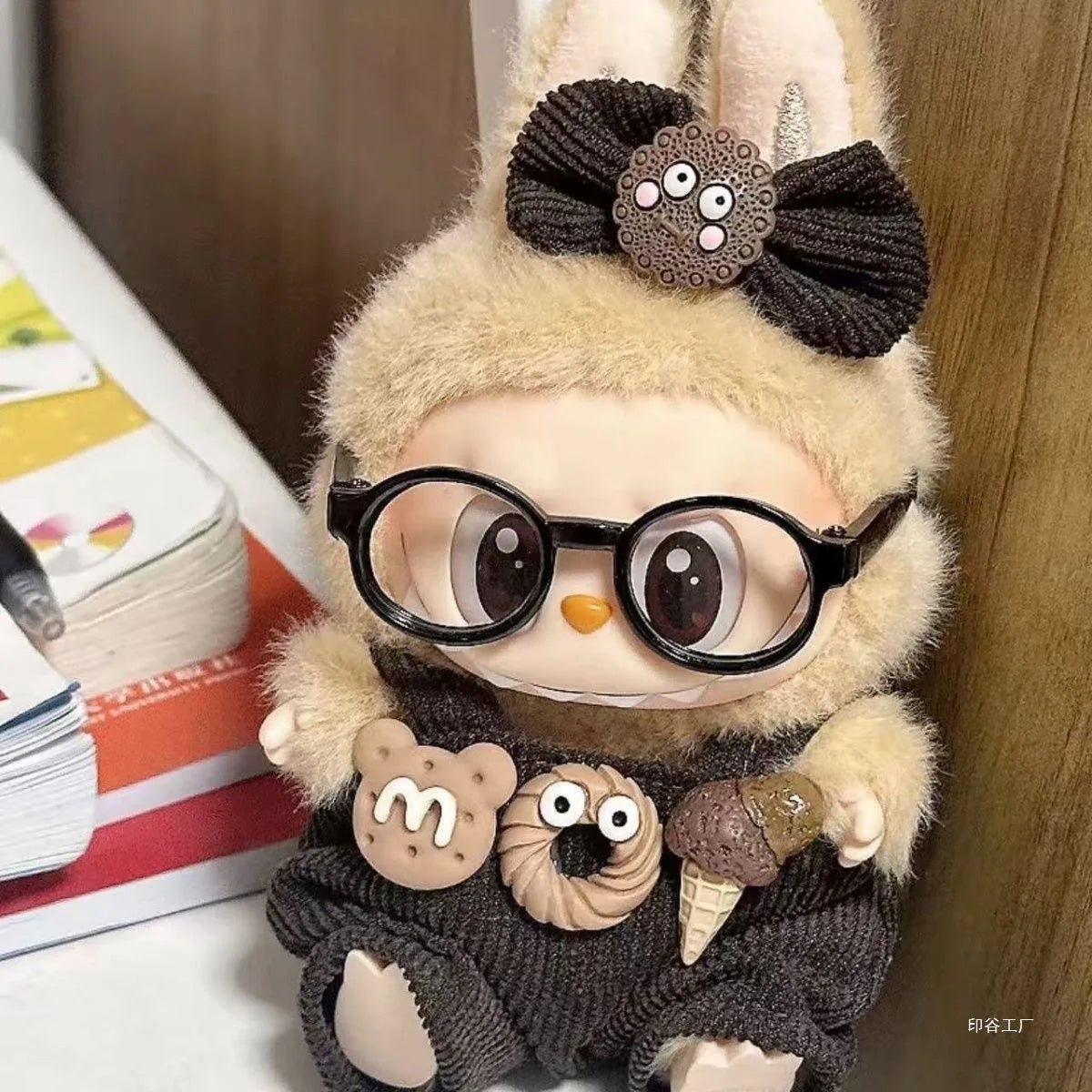 Gafas de 6,5 cm para accesorios de Labubu, gafas de plástico transparentes para muñecas Labubu, muñeco de peluche para juguetes DIY, accesorios de gafas para muñecas