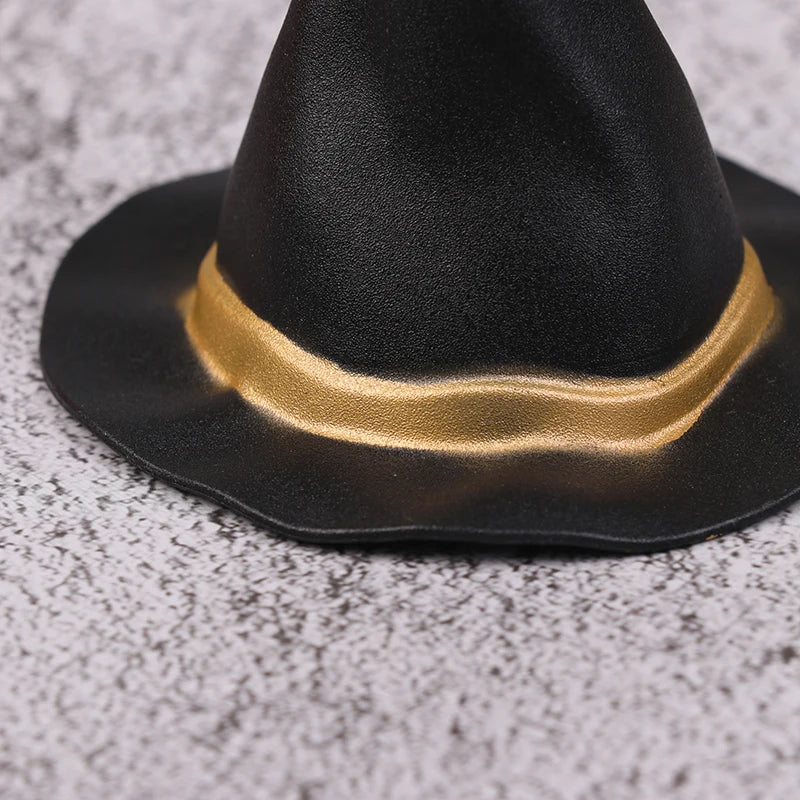 Sombreros pequeños de tela de fieltro para muñeca, cubierta de adorno, sombrero de bruja en miniatura, sombreros pequeños para decoración de pastel, juguete de decoración de Halloween, 6/10 piezas